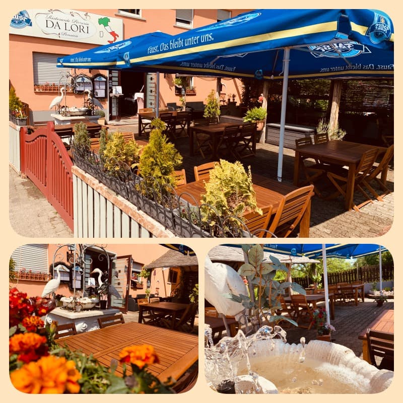 Biergarten der Pizzeria Da Lori in Babenhausen